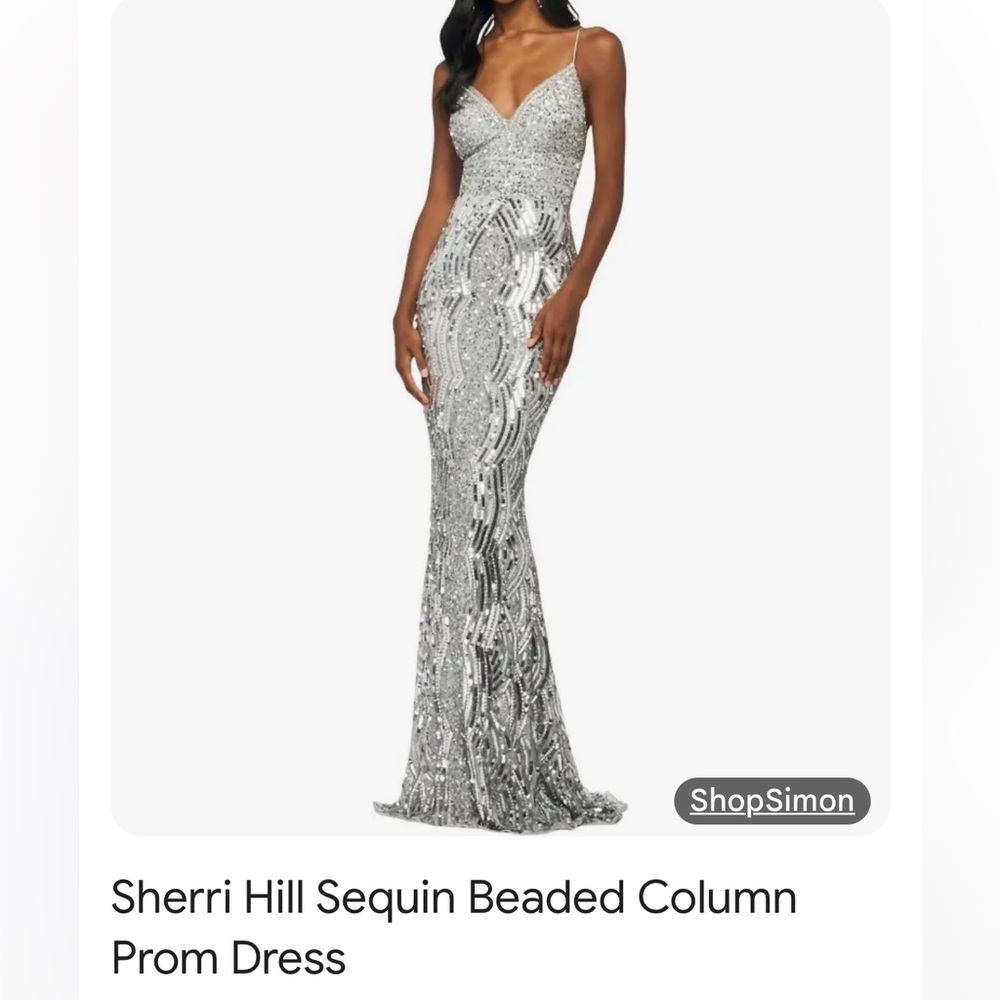 Sherri Hill Prom Dress Beaded Size 6 spaghetti straps and zipper closure